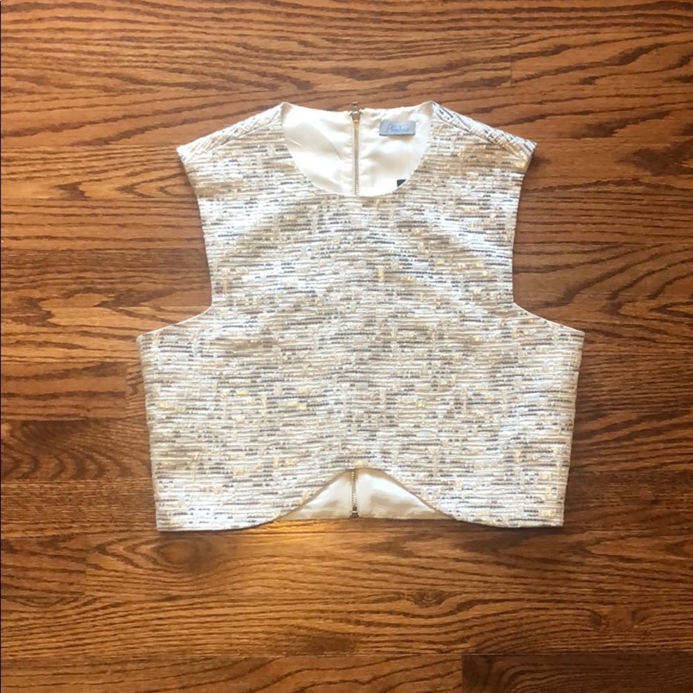 White Sparkly Crop Top